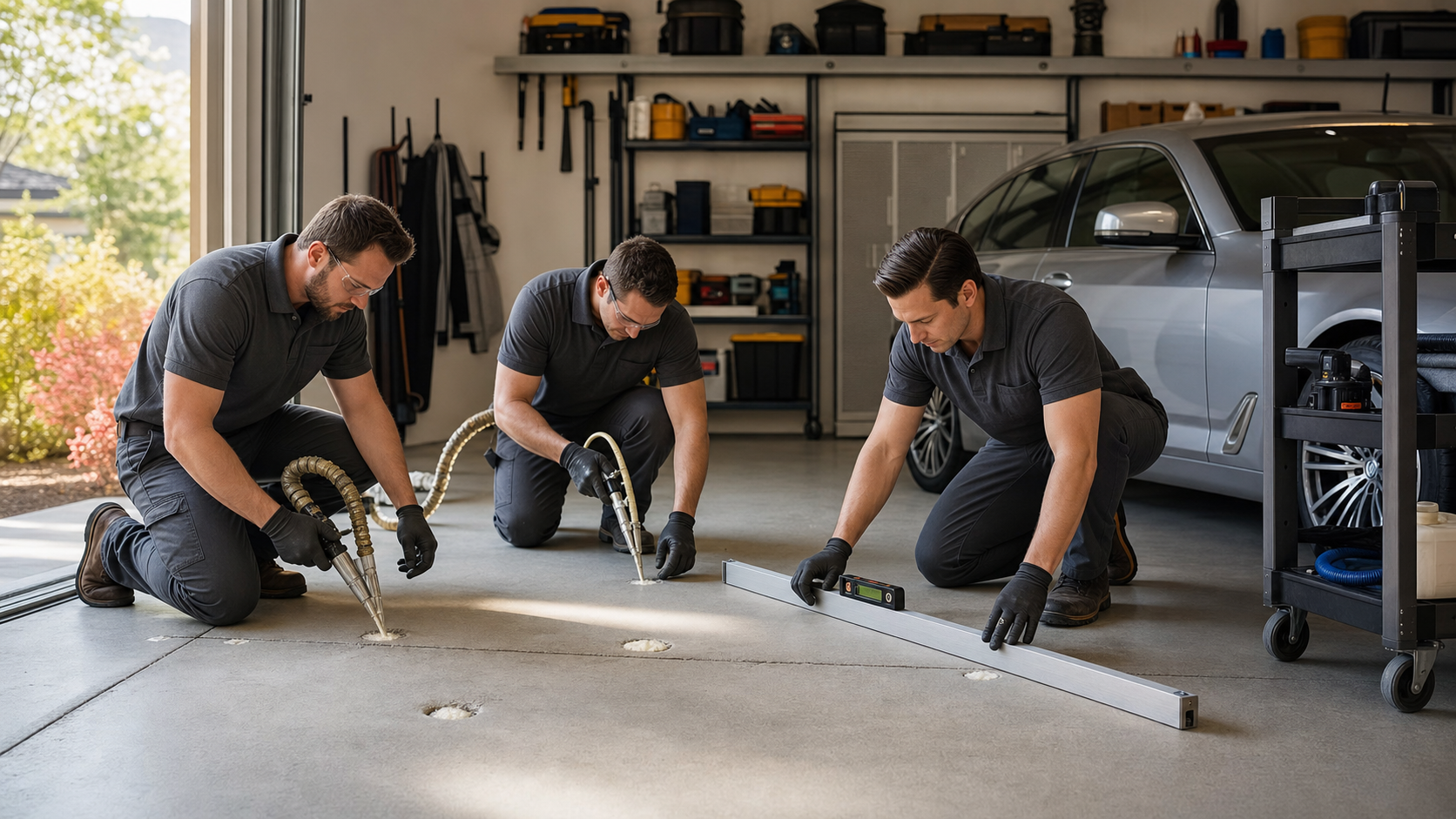 How a Concrete Leveling Service Handles Uneven Garage Floors